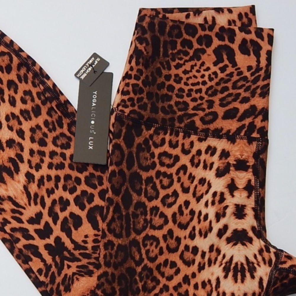 YOGALICIOUS LUX LEOPARD HI RISE LEGGINGS SZ S NEW